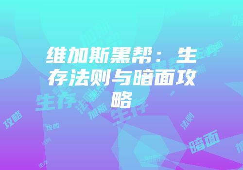维加斯黑帮：生存法则与暗面攻略