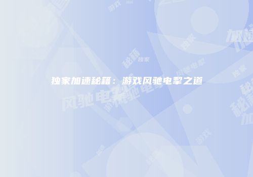 独家加速秘籍：游戏风驰电掣之道
