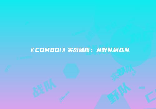 《COMBO!》实战秘籍：从野队到战队