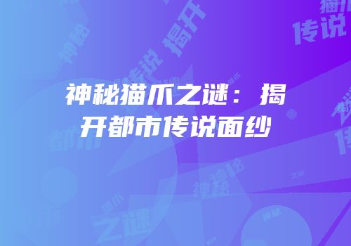 神秘猫爪之谜：揭开都市传说面纱