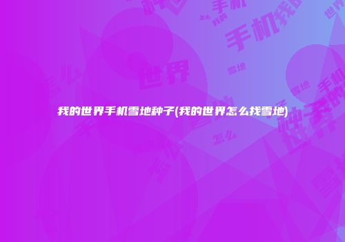 我的世界手机雪地种子(我的世界怎么找雪地)