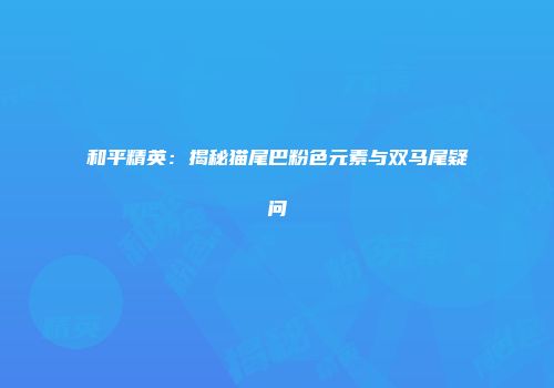 和平精英：揭秘猫尾巴粉色元素与双马尾疑问