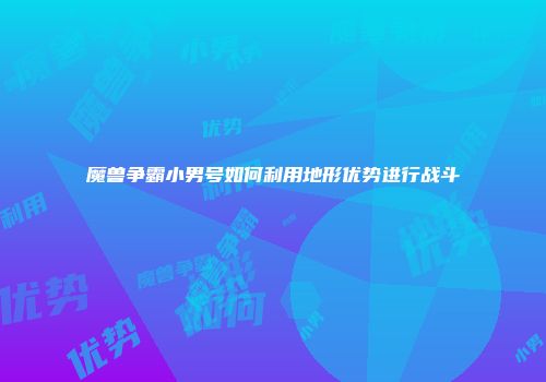 魔兽争霸小男号如何利用地形优势进行战斗