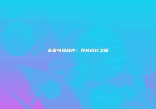 从菜鸟到战神：竞技成长之路