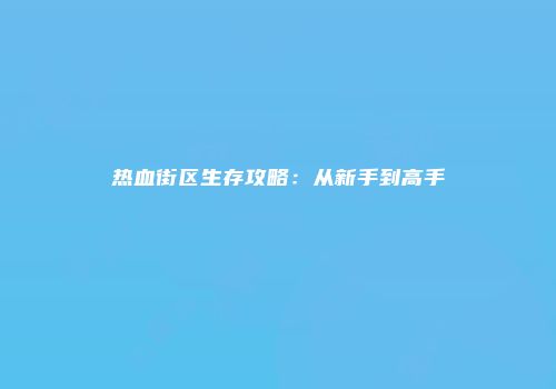 热血街区生存攻略：从新手到高手