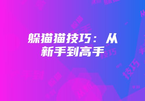 躲猫猫技巧：从新手到高手
