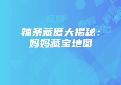 辣条藏匿大揭秘：妈妈藏宝地图