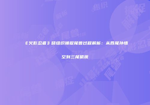 《火影忍者》晓组织捕捉尾兽过程解析：从四尾孙悟空到三尾矶抚