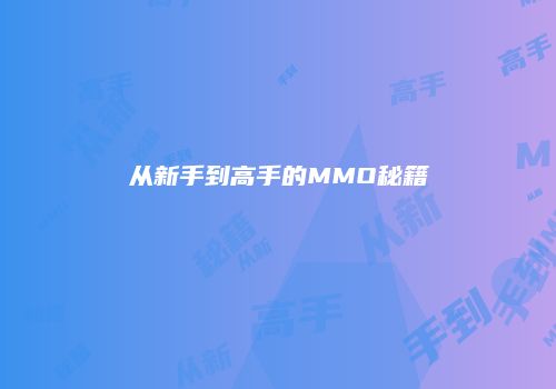 从新手到高手的MMO秘籍