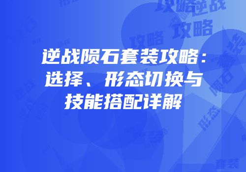 逆战陨石套装攻略：选择、形态切换与技能搭配详解