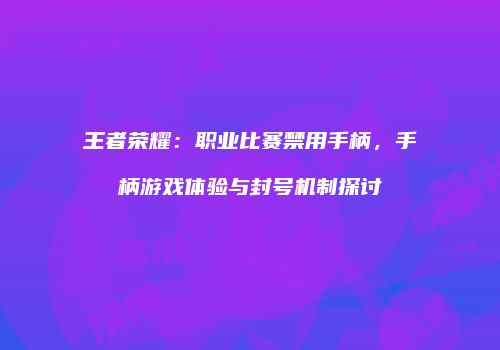 王者荣耀：职业比赛禁用手柄，手柄游戏体验与封号机制探讨