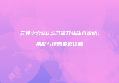 云顶之弈S6.5名流刀妹阵容攻略：搭配与运营策略详解
