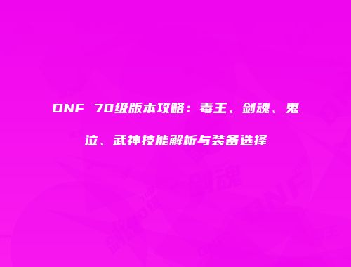 DNF 70级版本攻略：毒王、剑魂、鬼泣、武神技能解析与装备选择