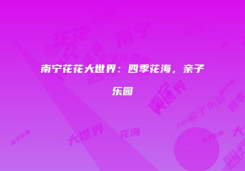 南宁花花大世界：四季花海，亲子乐园