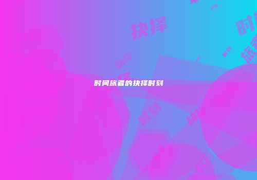 时间旅者的抉择时刻