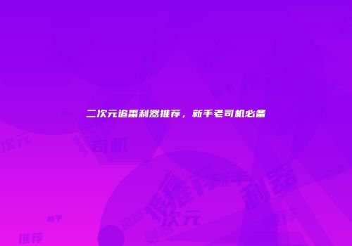 二次元追番利器推荐，新手老司机必备
