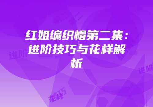 红姐编织帽第二集：进阶技巧与花样解析