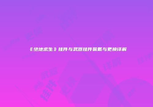《绝地求生》挂件与武器挂件佩戴与更换详解