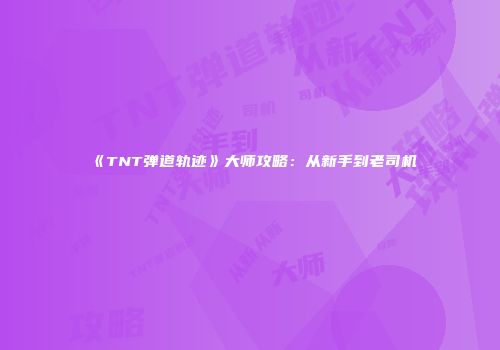《TNT弹道轨迹》大师攻略：从新手到老司机