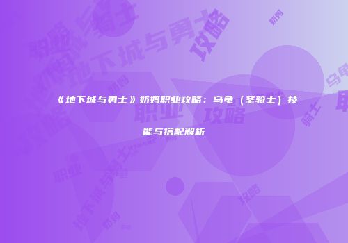 《地下城与勇士》奶妈职业攻略：乌龟（圣骑士）技能与搭配解析