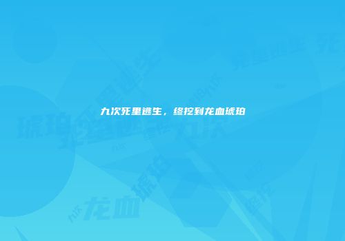 九次死里逃生，终挖到龙血琥珀