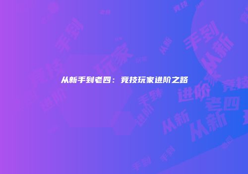 从新手到老四：竞技玩家进阶之路