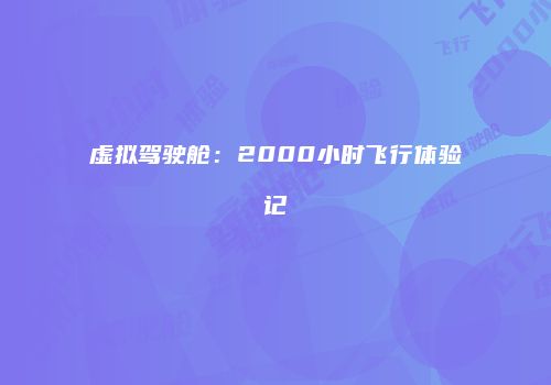 虚拟驾驶舱：2000小时飞行体验记