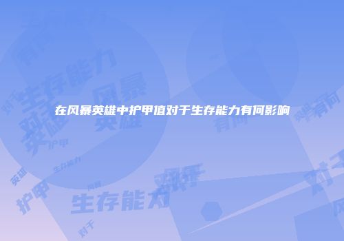 在风暴英雄中护甲值对于生存能力有何影响