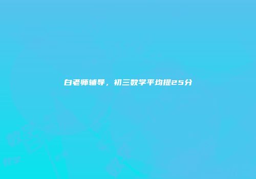 白老师辅导，初三数学平均提25分