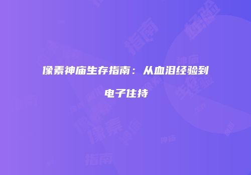 像素神庙生存指南：从血泪经验到电子住持