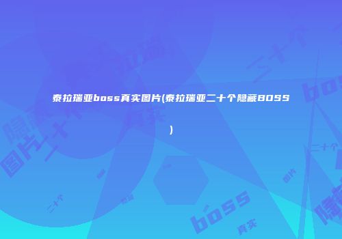泰拉瑞亚boss真实图片(泰拉瑞亚二十个隐藏BOSS)