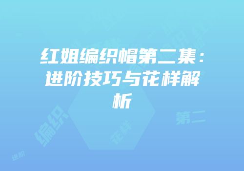 红姐编织帽第二集：进阶技巧与花样解析