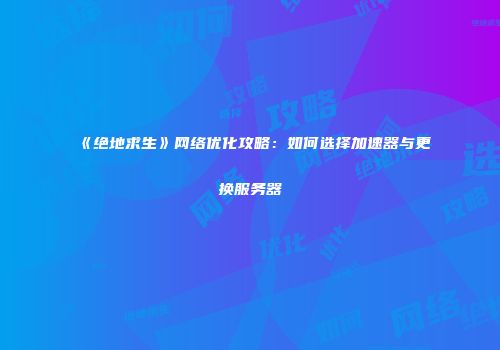 《绝地求生》网络优化攻略：如何选择加速器与更换服务器