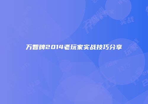 万智牌2014老玩家实战技巧分享