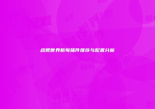战舰世界航母插件推荐与配置分析