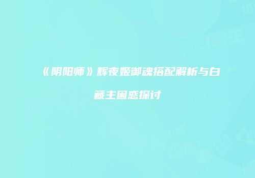 《阴阳师》辉夜姬御魂搭配解析与白藏主困惑探讨