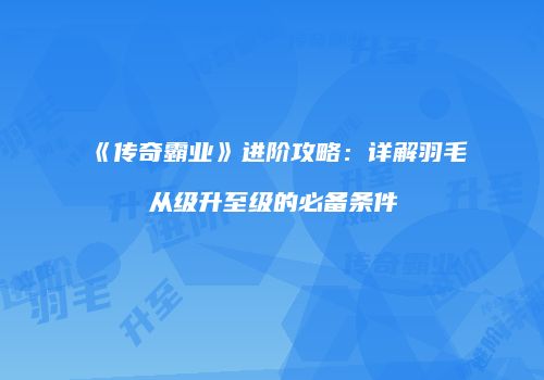 《传奇霸业》进阶攻略：详解羽毛从级升至级的必备条件