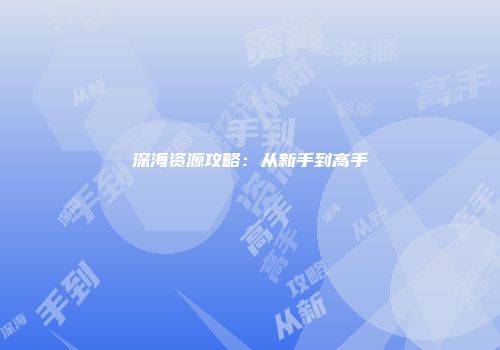深海资源攻略:从新手到高手