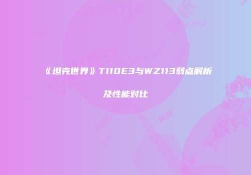 《坦克世界》T110E3与WZ113弱点解析及性能对比