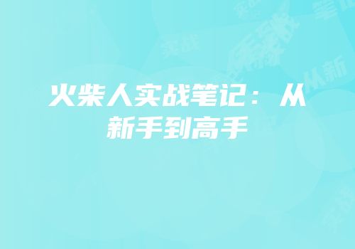 火柴人实战笔记：从新手到高手