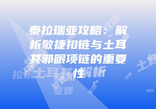泰拉瑞亚攻略：解析敏捷扣链与土耳其邪眼项链的重要性
