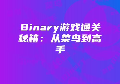 Binary游戏通关秘籍：从菜鸟到高手