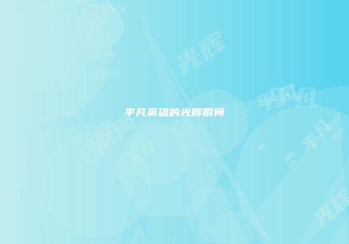平凡英雄的光辉瞬间