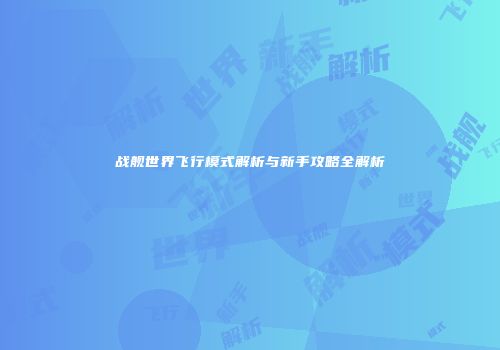 战舰世界飞行模式解析与新手攻略全解析