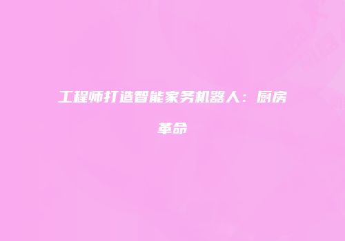 工程师打造智能家务机器人：厨房革命