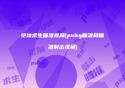 绝地求生瞄准视角(pubg瞄准和瞄准射击视角)