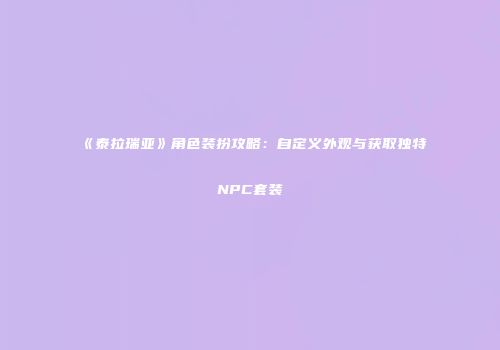 《泰拉瑞亚》角色装扮攻略：自定义外观与获取独特NPC套装