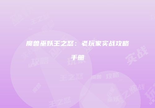 魔兽巫妖王之怒：老玩家实战攻略手册