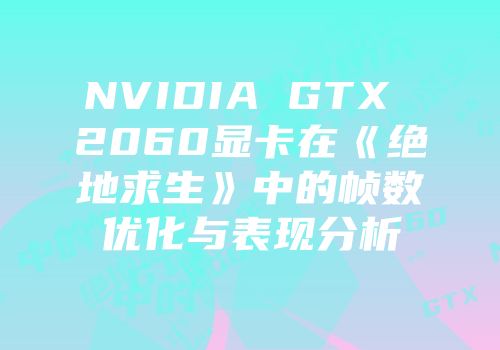 NVIDIA GTX 2060显卡在《绝地求生》中的帧数优化与表现分析