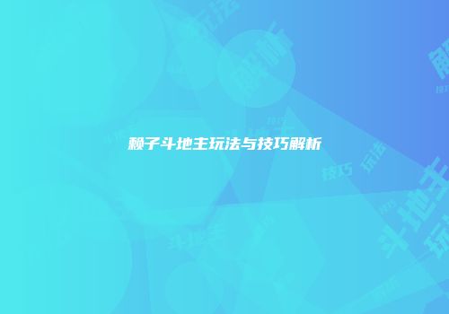 赖子斗地主玩法与技巧解析